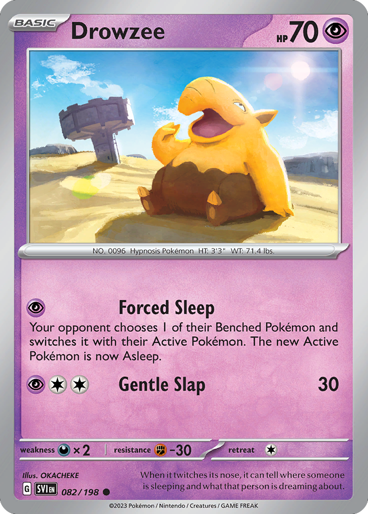 Drowzee - 082/198 - Reverse Holo - SCARLET & VIOLET - Pokemon - Common | AA49-2