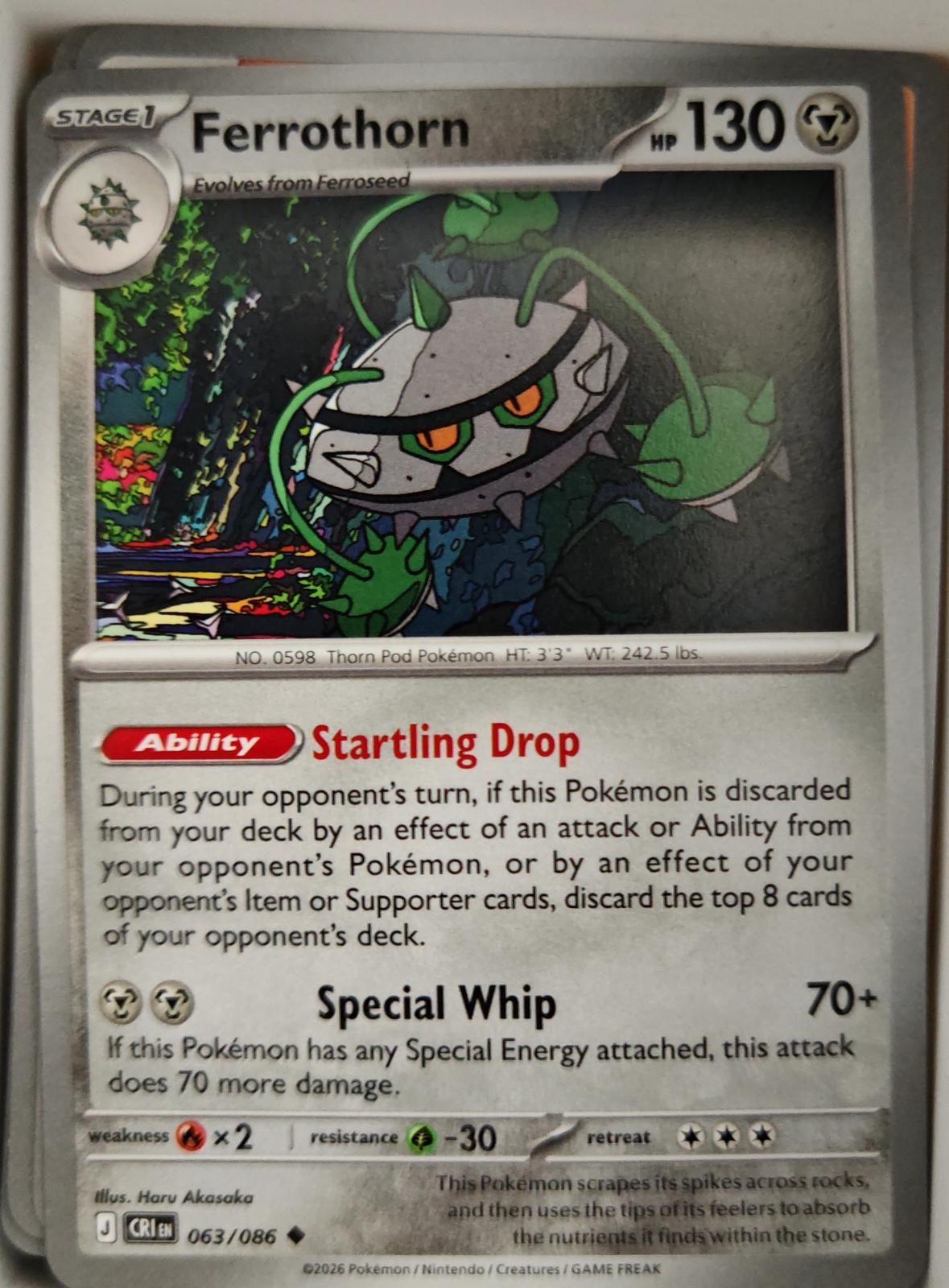 Ferrothorn - 063/086 - - CHAOS RISING - Pokemon - Uncommon | AA08-72