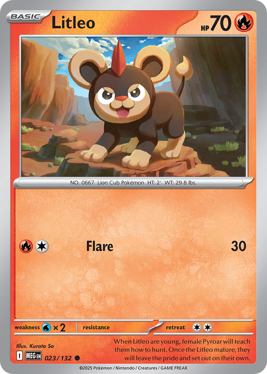 Litleo - 023/132 - - MEGA EVOLUTION - Pokemon - Common | AA02-50