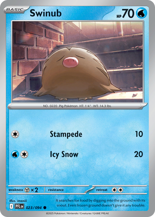 Swinub - 023/094 - - PHANTASMAL FLAMES - Pokemon - Common | AA05-25