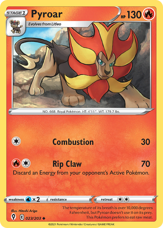 Pyroar - 023/203 - - EVOLVING SKIES - Pokemon - Uncommon | AA03-67