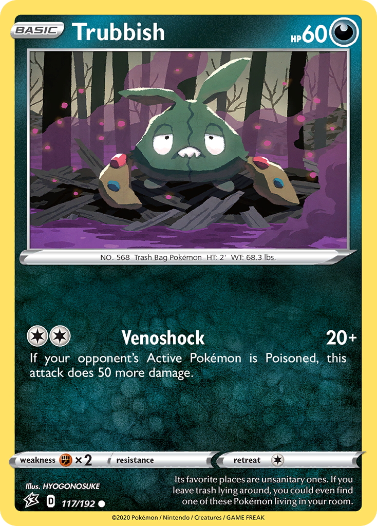 Trubbish - 117/192 - - REBEL CLASH - Pokemon - Common | AA73-15