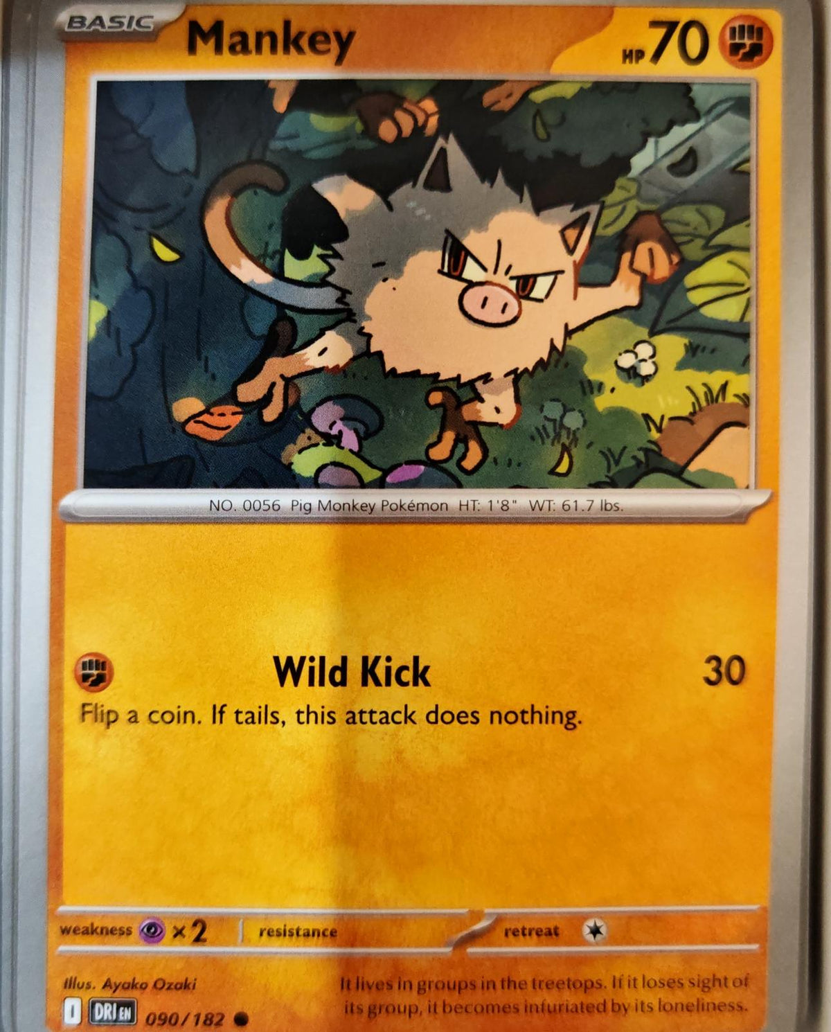 Mankey - 090/182 - - DESTINED RIVALS - Pokemon - Common | AA07-94