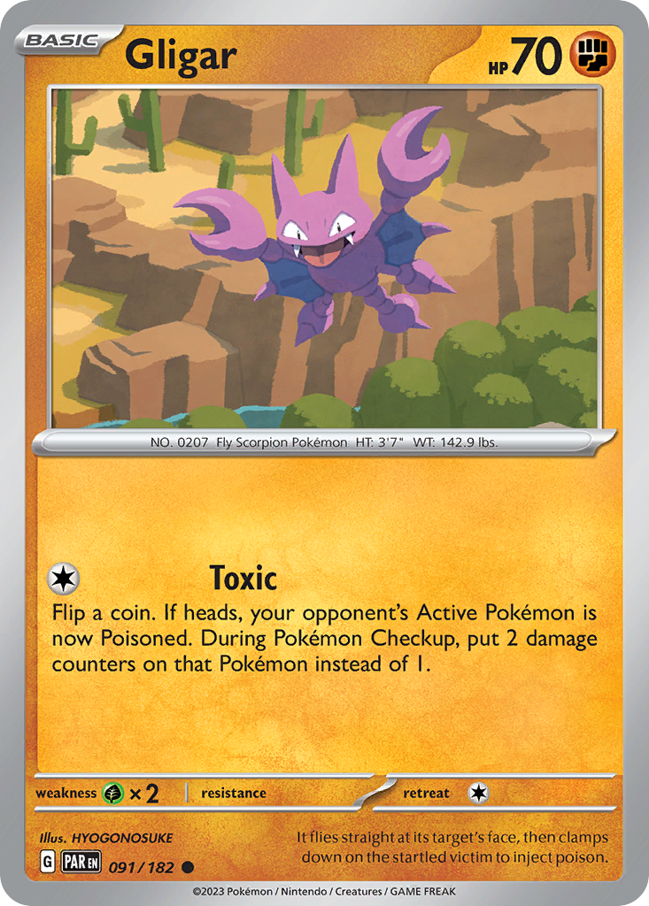 Gligar - 091/182 - - PARADOX RIFT - Pokemon - Common | AA47-89