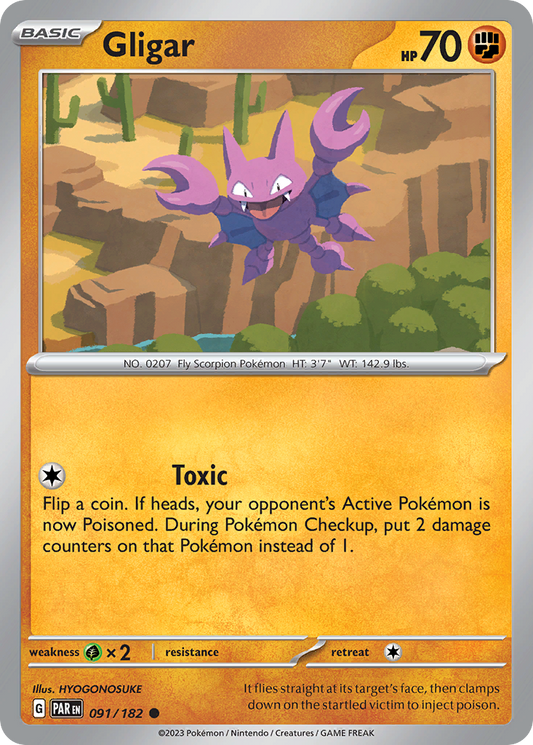Gligar - 091/182 - - PARADOX RIFT - Pokemon - Common | AA47-89