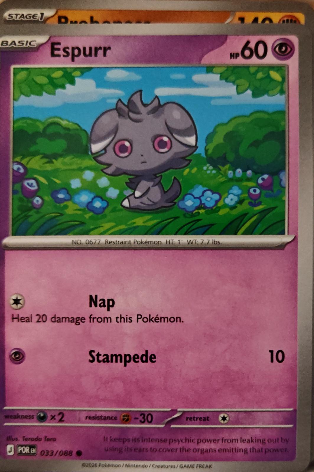 Espurr - 033/088 - - PERFECT ORDER - Pokemon - Common | AA01-22