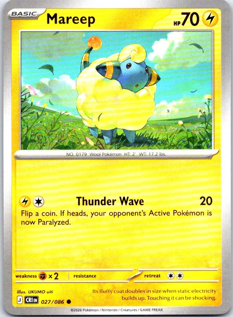Mareep - 027/086 - - CHAOS RISING - Pokemon - Common | AB21-3