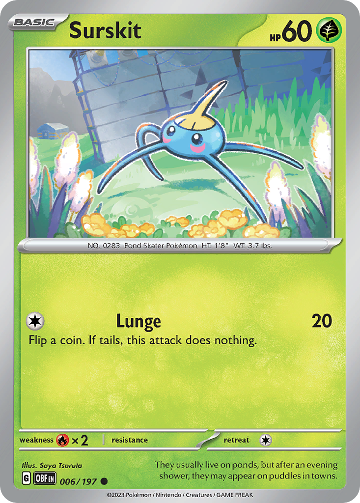 Surskit - 006/197 - Reverse Holo - OBSIDIAN FLAMES - Pokemon - Common | AA20-29