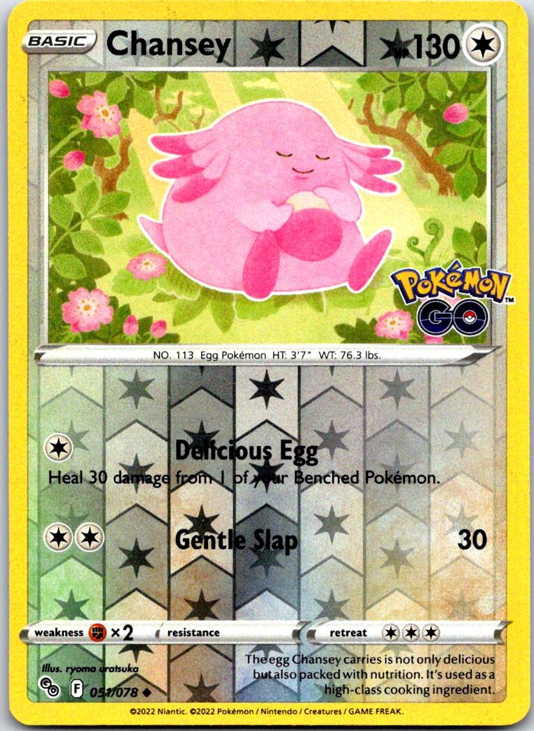 Chansey - 051/078 - Reverse Holo - POKEMON GO - Pokemon - Uncommon | AA119-4