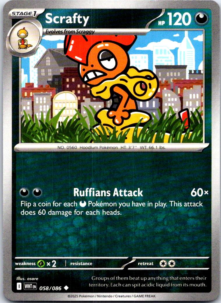 Scrafty - 058/086 - - WHITE FLARE - Pokemon - Uncommon | AB70-31