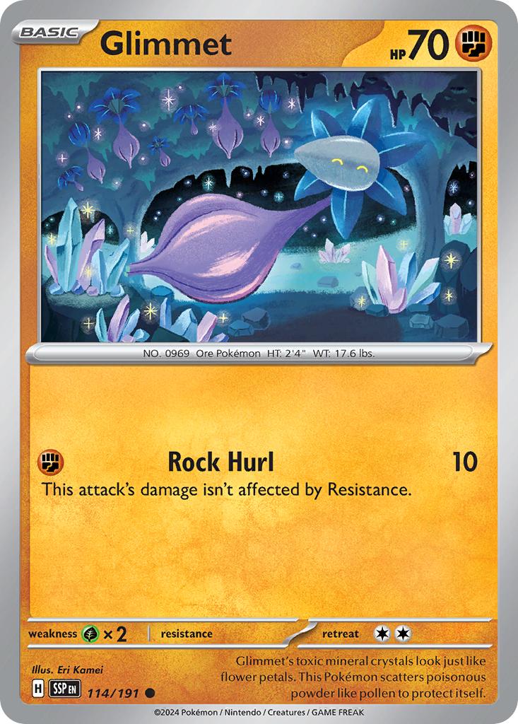 Glimmet - 114/191 - Reverse Holo - SURGING SPARKS - Pokemon - Common | AA19-1