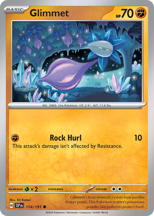 Glimmet - 114/191 - Reverse Holo - SURGING SPARKS - Pokemon - Common | AA19-1