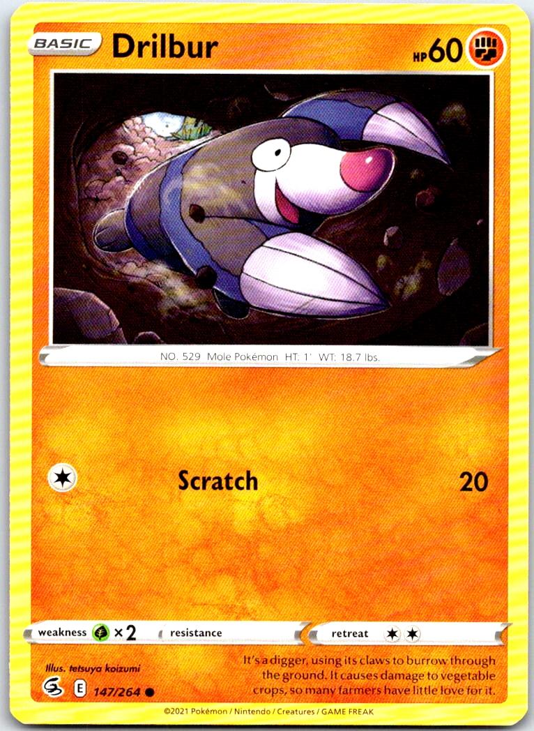 Drilbur - 147/264 - - FUSION STRIKE - Pokemon - Common | AB39-11