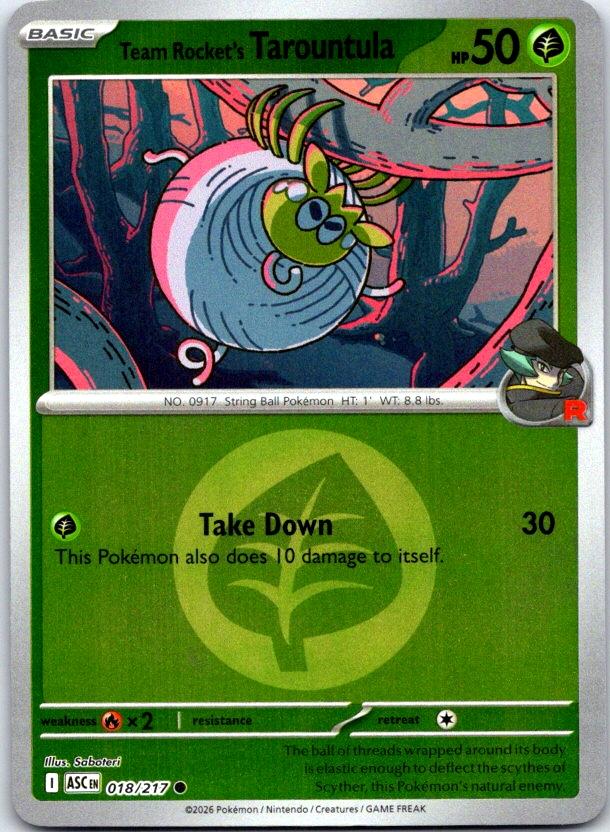 Team Rocket's Tarountula (Energy Symbol Pattern) - 018/217 - Reverse Holo - ASCENDED HEROES - Pokemon - | AC27-14