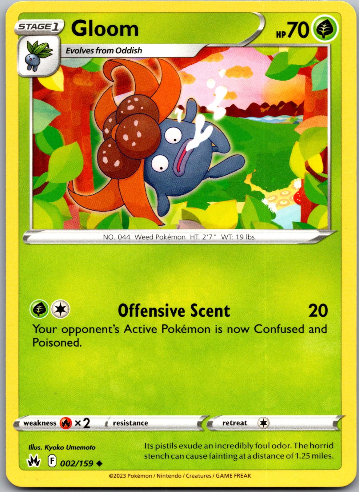 Gloom - 002/159 - - CROWN ZENITH - Pokemon - Uncommon | AA93-4