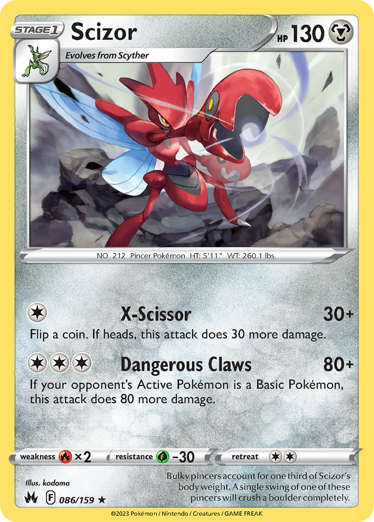 Scizor - 086/159 - - CROWN ZENITH - Pokemon - Rare | AA103-49