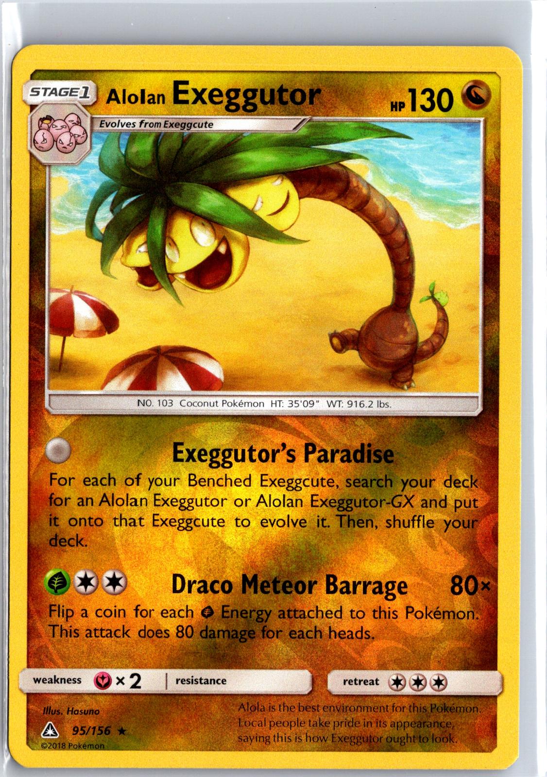 Alolan Exeggutor - 95/156 - Reverse Holo - ULTRA PRISM - Pokemon - | AA115-31