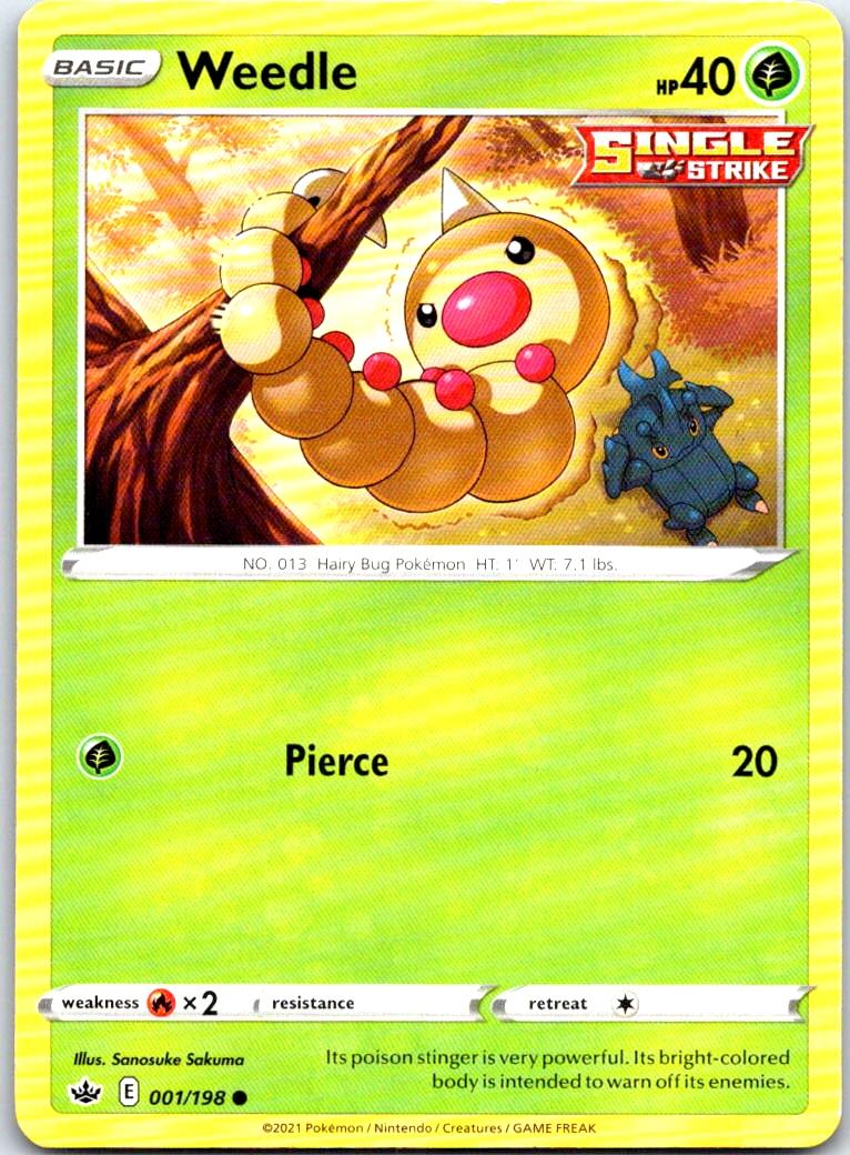 Weedle - 001/198 - - CHILLING REIGN - Pokemon - Common | AB28-10