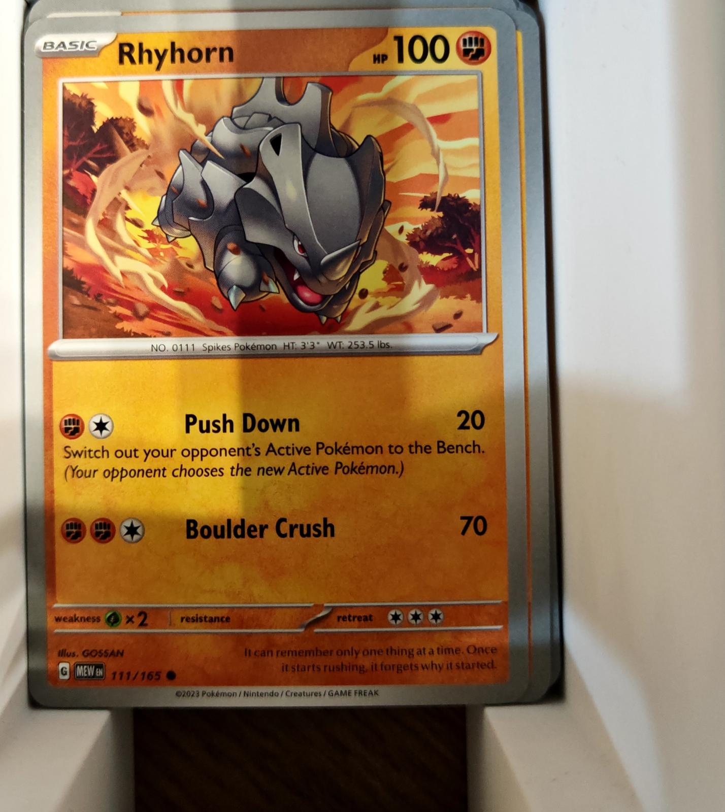 Rhyhorn - 111/165 - - 151 - Pokemon - Common | AA74-46