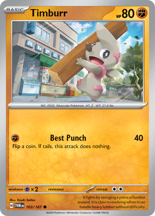 Timburr - 103/167 - - TWILIGHT MASQUERADE - Pokemon - Common | AA86-29