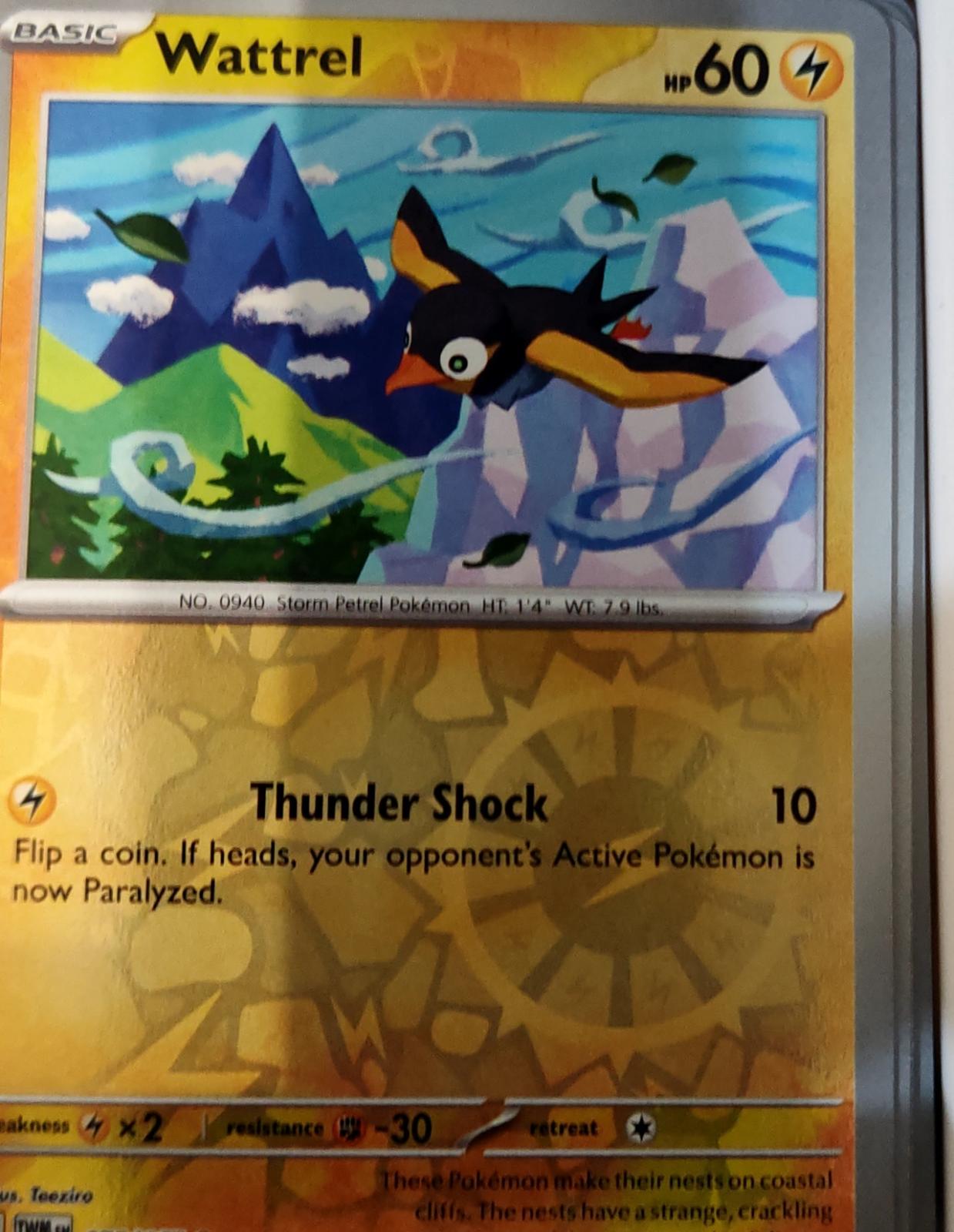 Wattrel - 075/167 - Reverse Holo - TWILIGHT MASQUERADE - Pokemon - | AA75-20