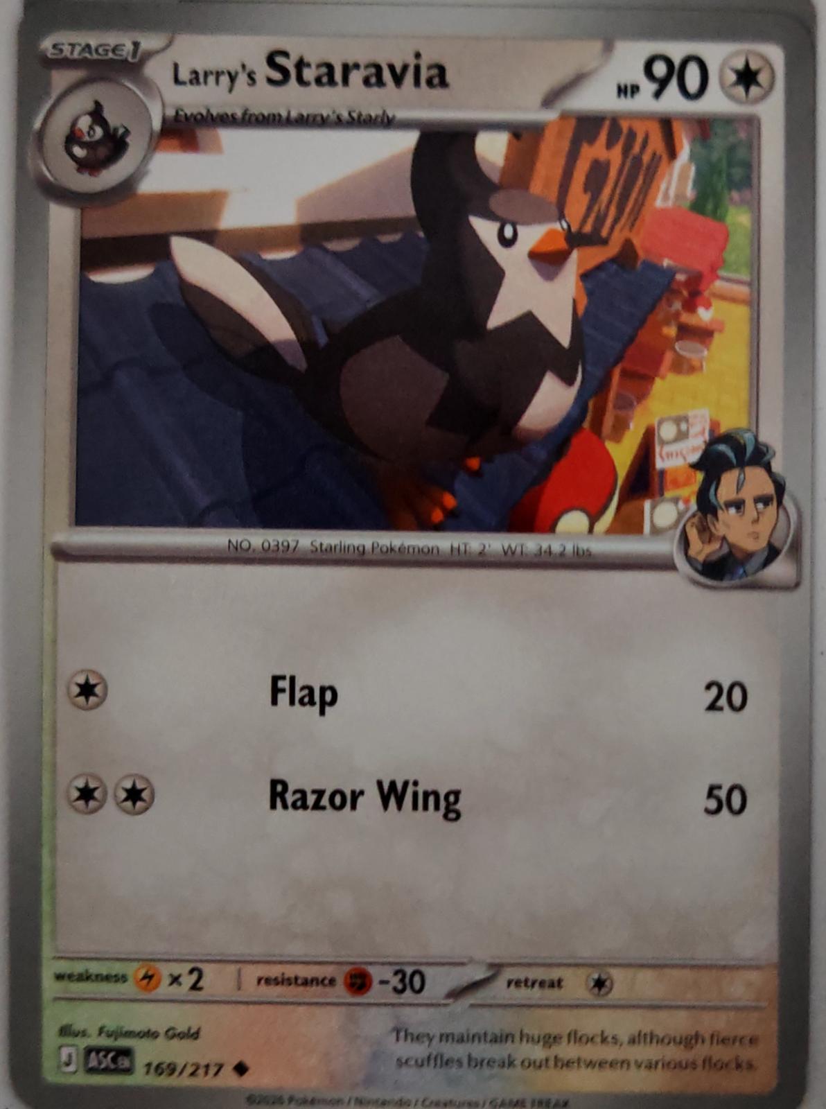 Larry's Staravia - 169/217 - - ASCENDED HEROES - Pokemon - Uncommon | AA45-2