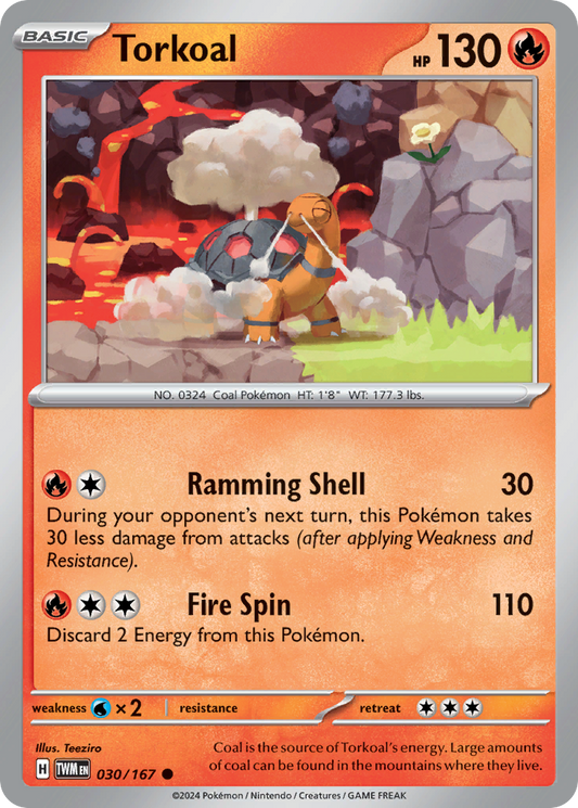 Torkoal - 030/167 - - TWILIGHT MASQUERADE - Pokemon - Common | AA51-24
