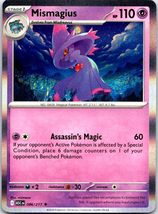 Mismagius - 086/217 - Holo - ASCENDED HEROES - Pokemon - Rare | AC25-29