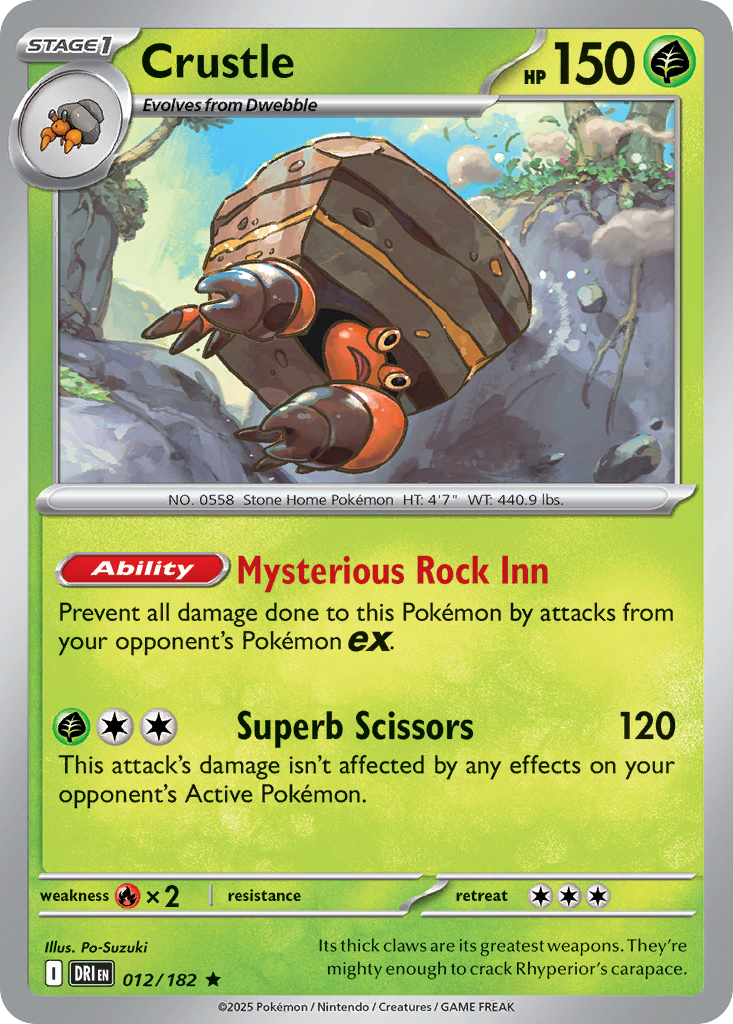 Crustle - 012/182 - Holo - DESTINED RIVALS - Pokemon - Rare | AA13-18