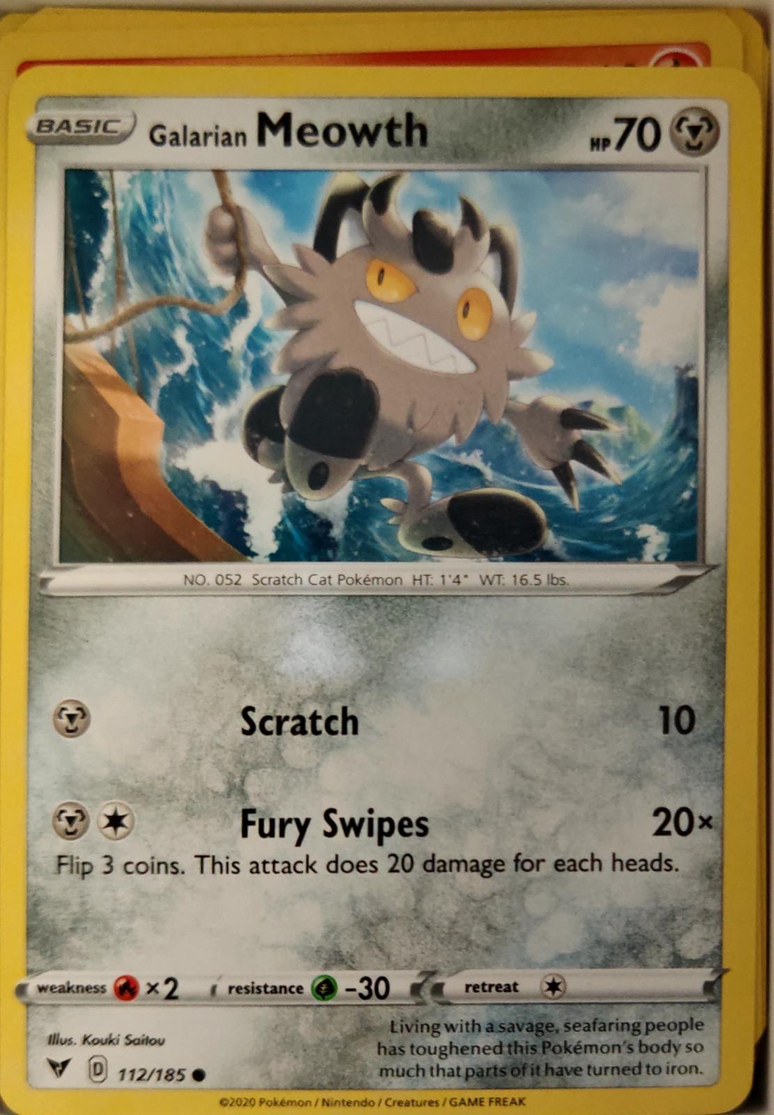 Galarian Meowth - 112/185 - - VIVID VOLTAGE - Pokemon - Common | AA21-30