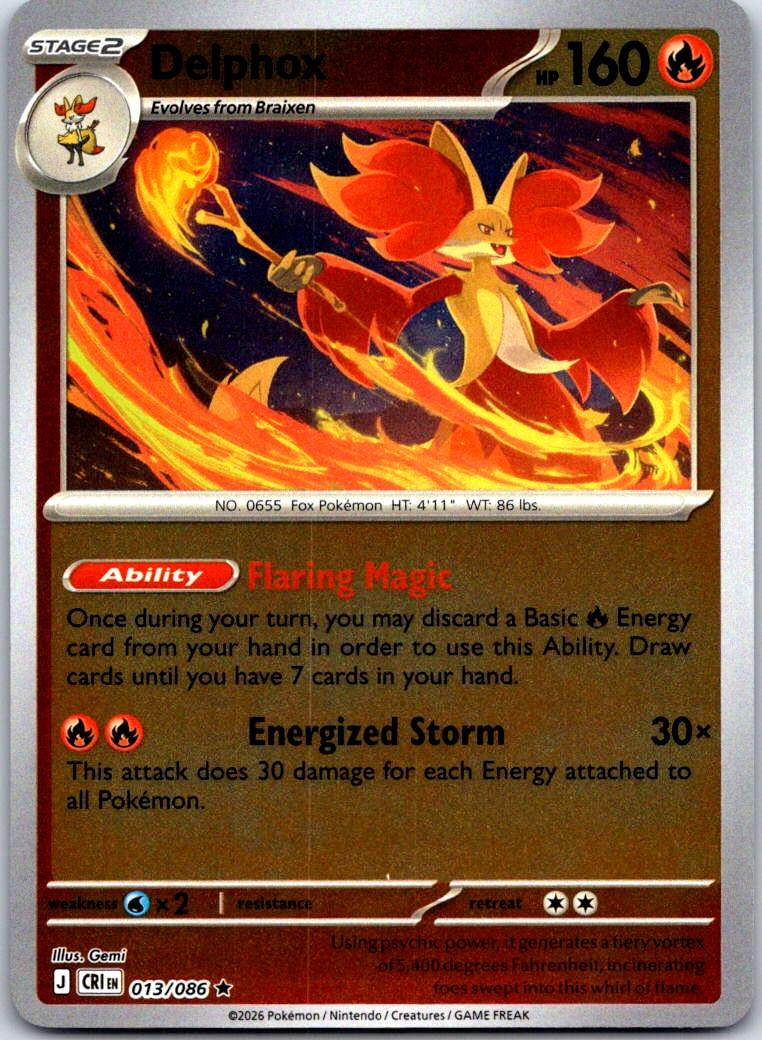 Delphox (Non-Holo) - 013/086 - - DECK EXCLUSIVES - Pokemon - | AA132-45