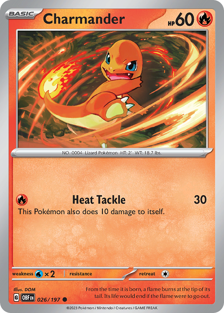 Charmander - 026/197 - - OBSIDIAN FLAMES - Pokemon - Common | AA05-94