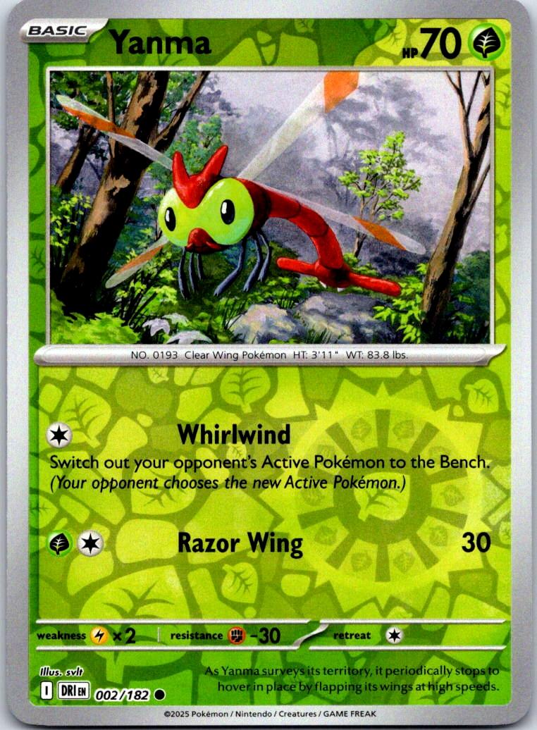 Yanma - 002/182 - Reverse Holo - DESTINED RIVALS - Pokemon - Common | AA123-20
