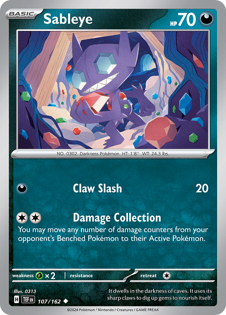 Sableye - 107/162 - - TEMPORAL FORCES - Pokemon - Uncommon | AA21-96