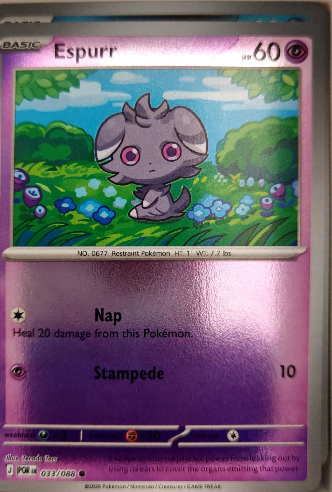 Espurr - 033/088 - Reverse Holo - PERFECT ORDER - Pokemon - Common | AA04-77