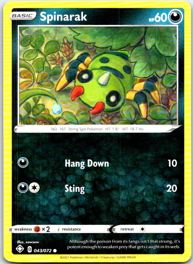 Spinarak - 043/072 - - SHINING FATES - Pokemon - Common | AB95-12