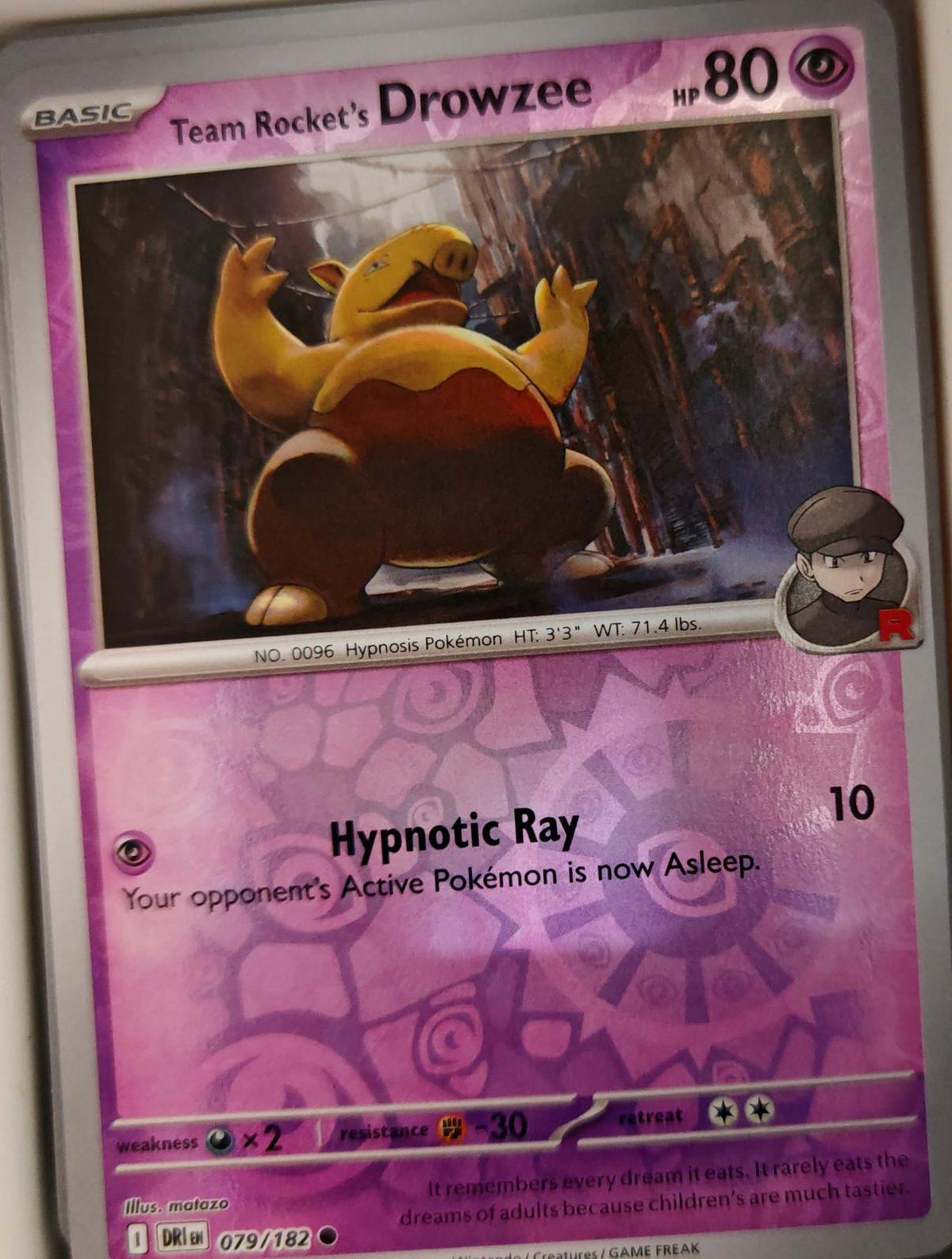 Team Rocket's Drowzee - 079/182 - Reverse Holo - DESTINED RIVALS - Pokemon - | AA19-55