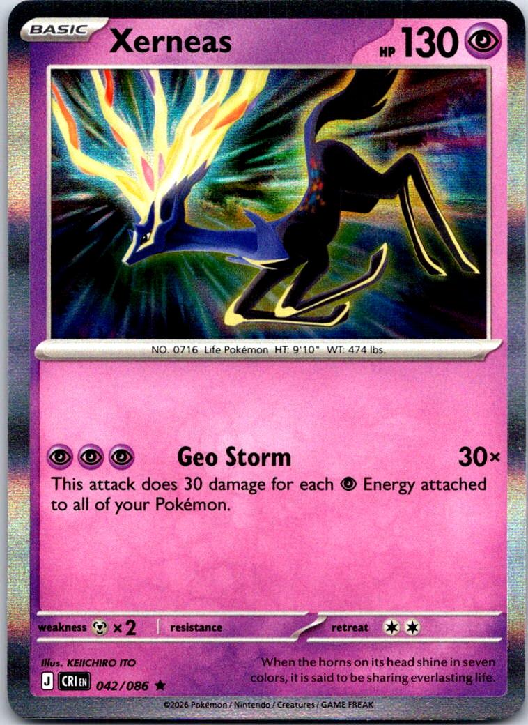 Xerneas - 042/086 - Holo - CHAOS RISING - Pokemon - Rare | AA120-26