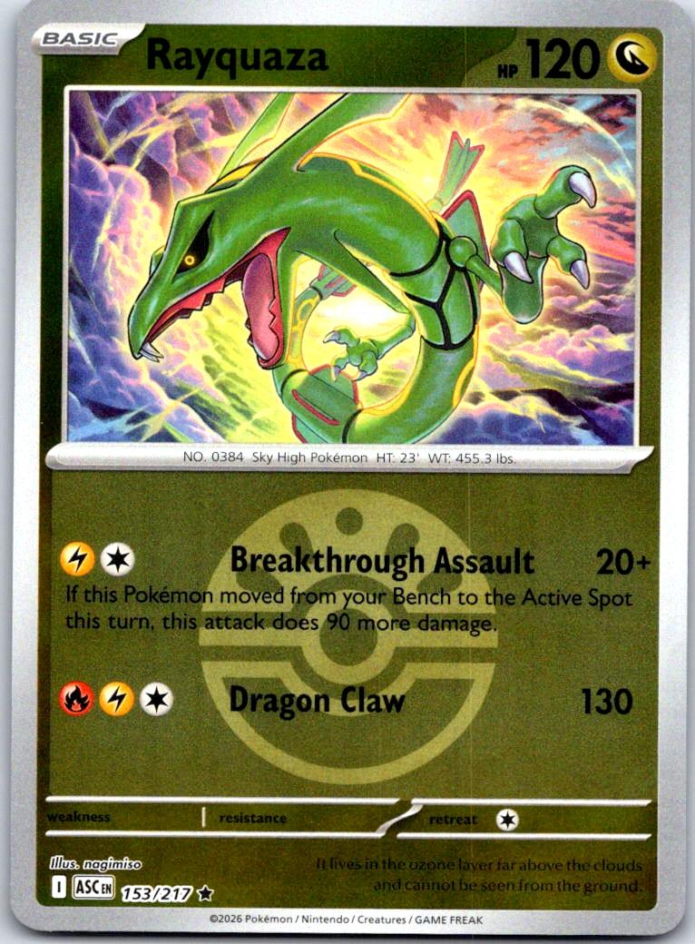 Rayquaza (Friend Ball) - 153/217 - Reverse Holo - ASCENDED HEROES - Pokemon - | AA131-29