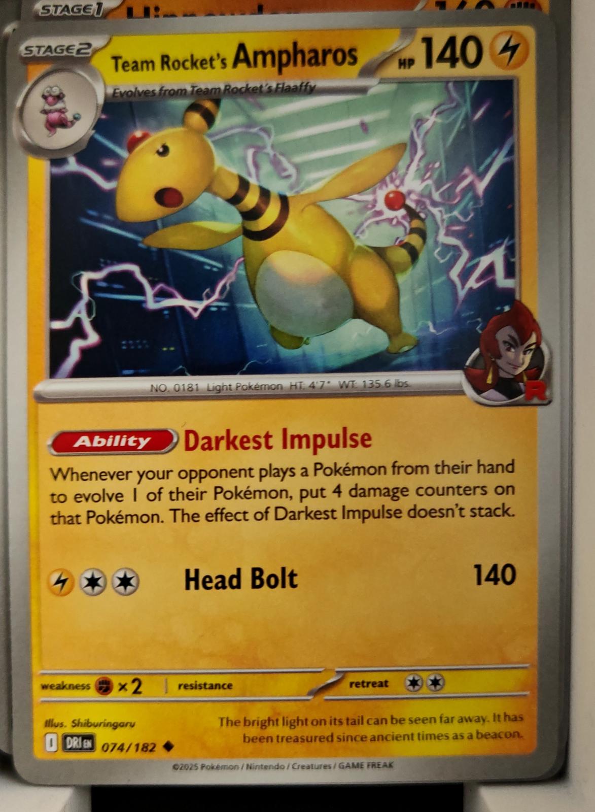 Team Rocket's Ampharos - 074/182 - - DESTINED RIVALS - Pokemon - | AA12-31