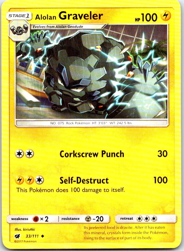 Alolan Graveler - 33/111 - - CRIMSON INVASION - Pokemon - Uncommon | AB43-6