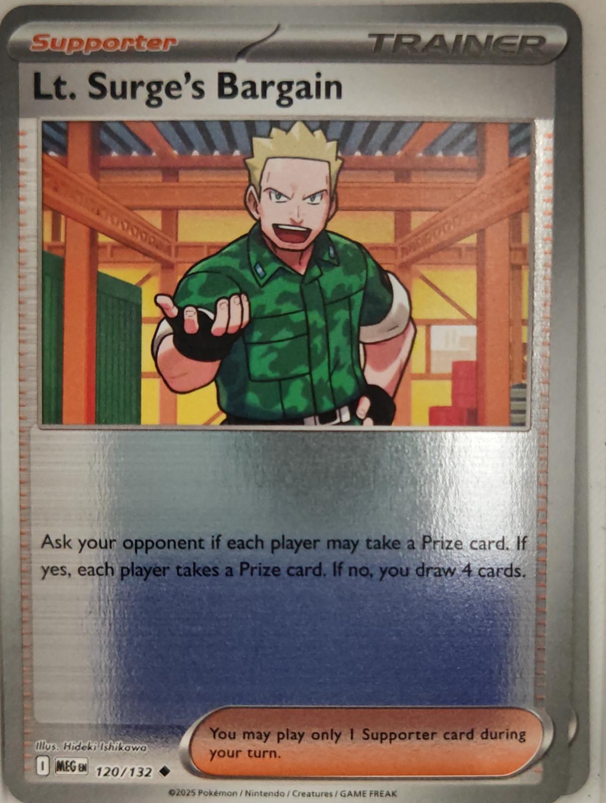 Lt. Surge's Bargain - 120/132 - Reverse Holo - MEGA EVOLUTION - Pokemon - | AA13-81