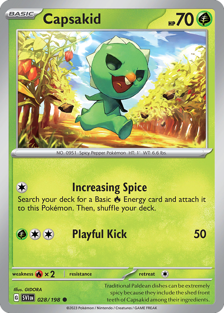 Capsakid - 028/198 - Reverse Holo - SCARLET & VIOLET - Pokemon - | AA49-31