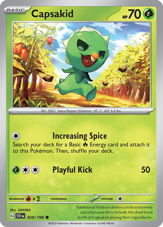 Capsakid - 028/198 - Reverse Holo - SCARLET & VIOLET - Pokemon - | AA49-31
