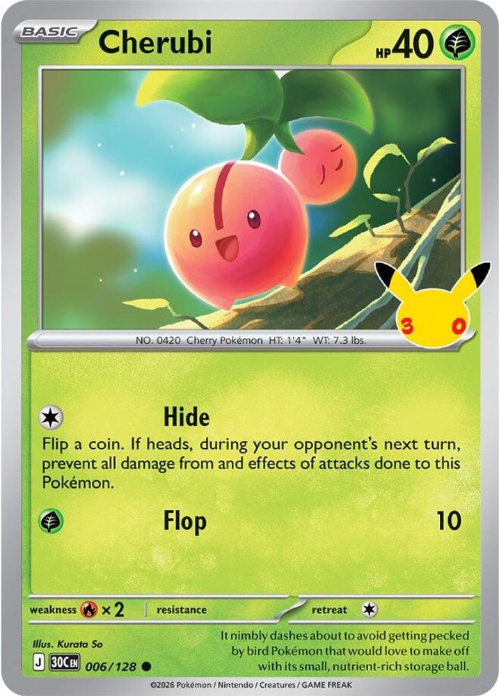 Cherubi - 006/128 - Holo - ME: 30TH CELEBRATION - Pokemon - Common | AA97-30