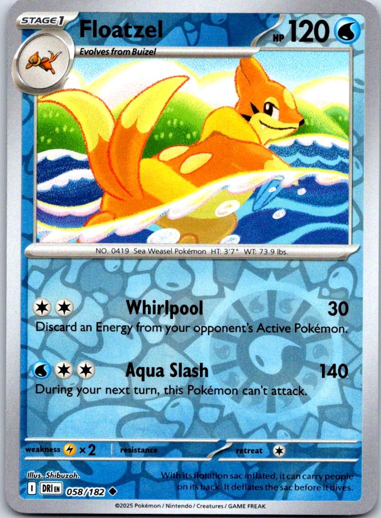 Floatzel - 058/182 - Reverse Holo - DESTINED RIVALS - Pokemon - | AA124-19
