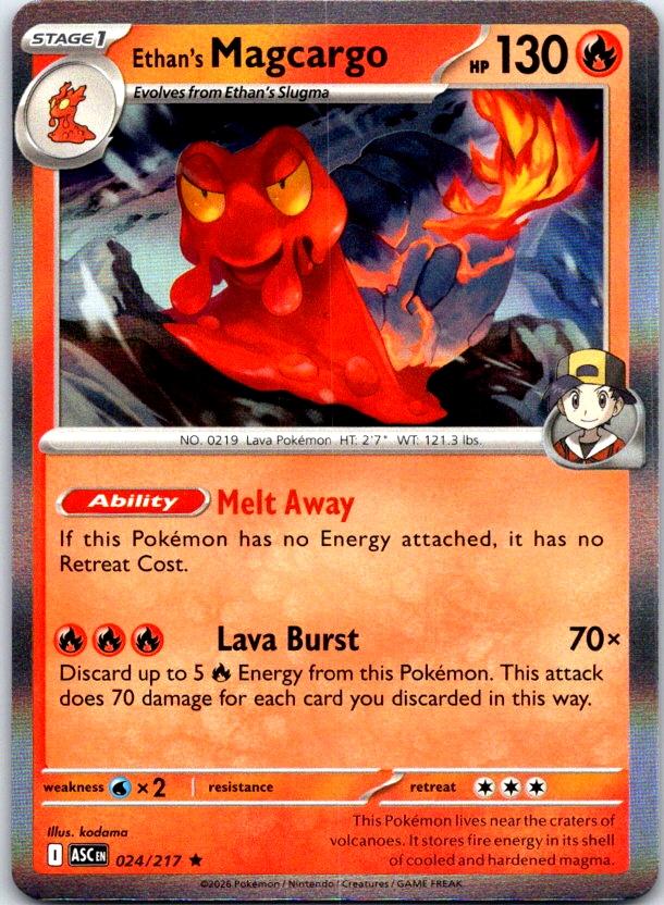 Ethan's Magcargo - 024/217 - Holo - ASCENDED HEROES - Pokemon - Rare | AC25-33