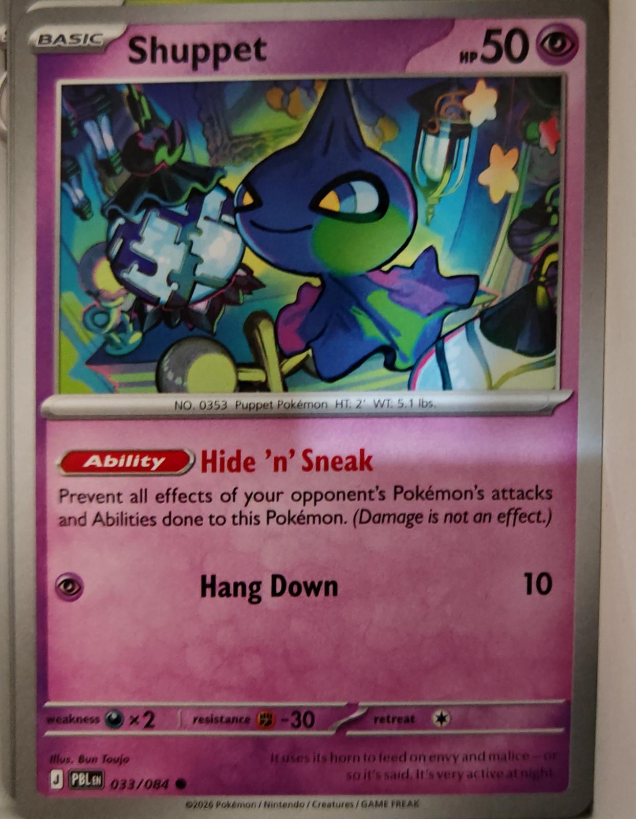 Shuppet - 033/084 - - PITCH BLACK - Pokemon - Common | AA18-12