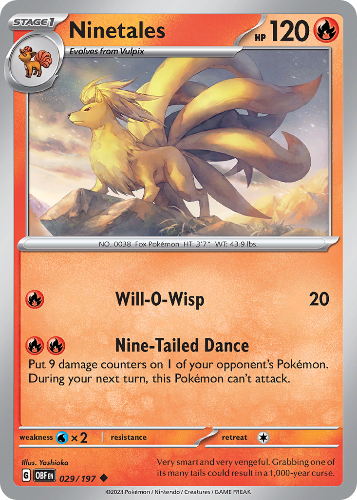 Ninetales - 029/197 - - OBSIDIAN FLAMES - Pokemon - Uncommon | AA05-77