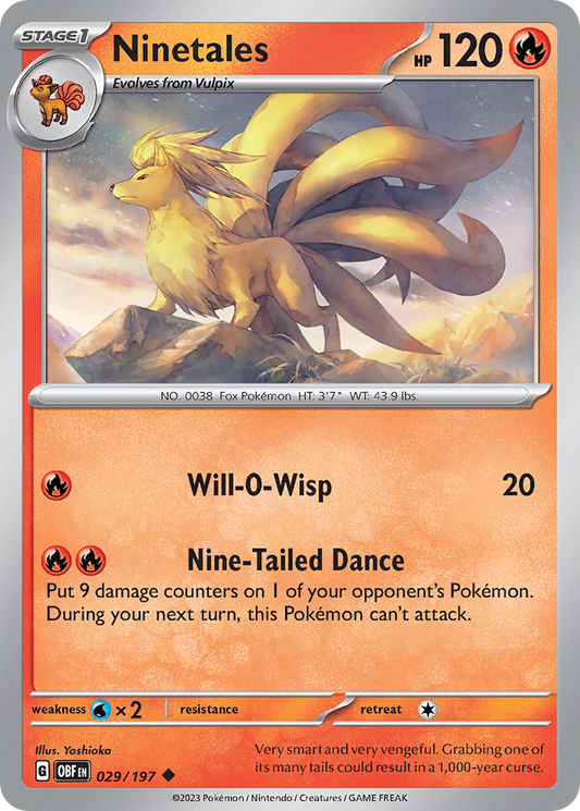 Ninetales - 029/197 - - OBSIDIAN FLAMES - Pokemon - Uncommon | AA05-77